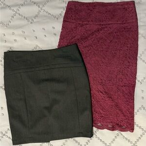 Set of 2 Express Pencil Skirts - Elegant Lace(midi) & Classic Black